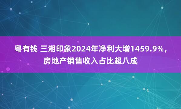 粤有钱 三湘印象2024年净利大增1459.9%，房地产销售收入占比超八成