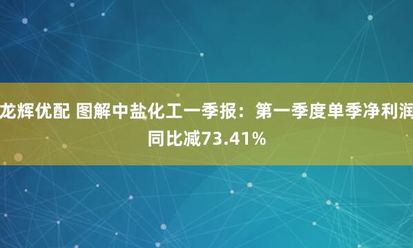 龙辉优配 图解中盐化工一季报：第一季度单季净利润同比减73.41%