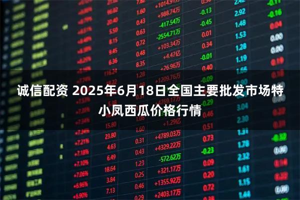 诚信配资 2025年6月18日全国主要批发市场特小凤西瓜价格行情